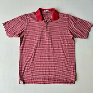 Peter Millar Mens Polo Shirt Red Striped Short Sleeve Golf Rugby Casual Size XL